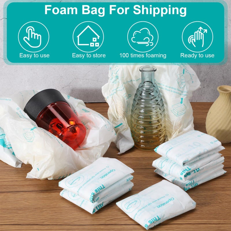 Innconee 16 Pack Foam Bag for Shipping 21""x 23"" Foam Expanding Packaging Bags, Handy Packing Bag, Instant Pack Quick Expanding Bags for Packing Mailing Shipping - Image 2